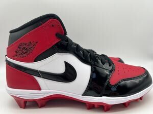Jordan 1 Mid TD Cleat Bred Toe Men’s Size 11 Football Cleats FJ6805-601 New